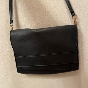Black vegan leather evening purse / pouch